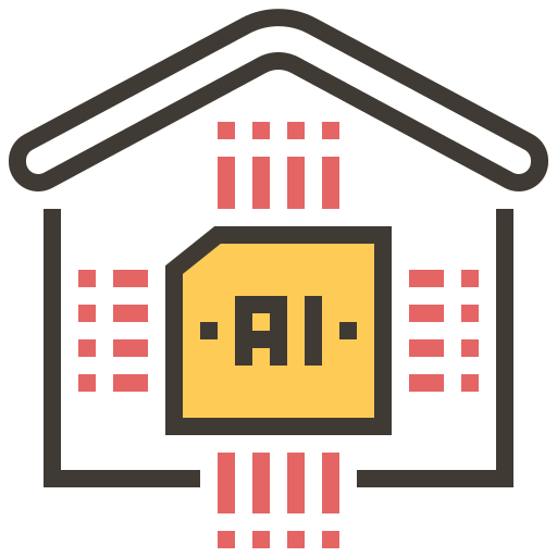 Ai, artificial intelligence, domotics, electronics, futuristic, house, technology icon